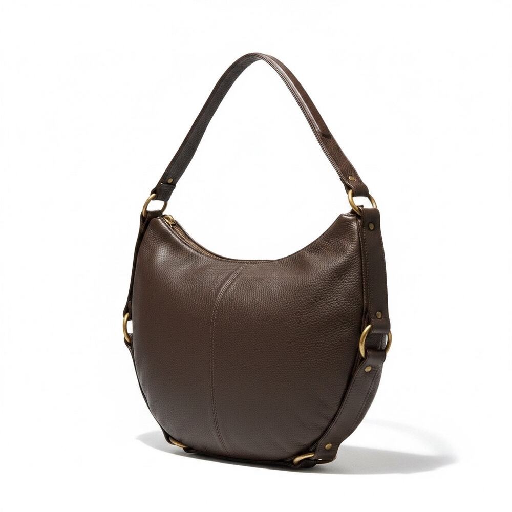 HOBO International Slouchy Crescent Bag Brown 100% Leather Bohemian | GUC